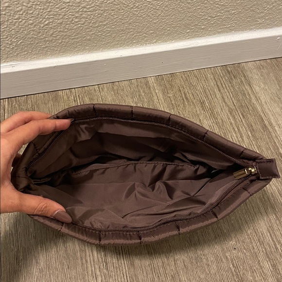 Nordstrom Beauty Quilted Puffer Makeup Bag / Cosmetic Pouch – Brown - Picture 3 of 6